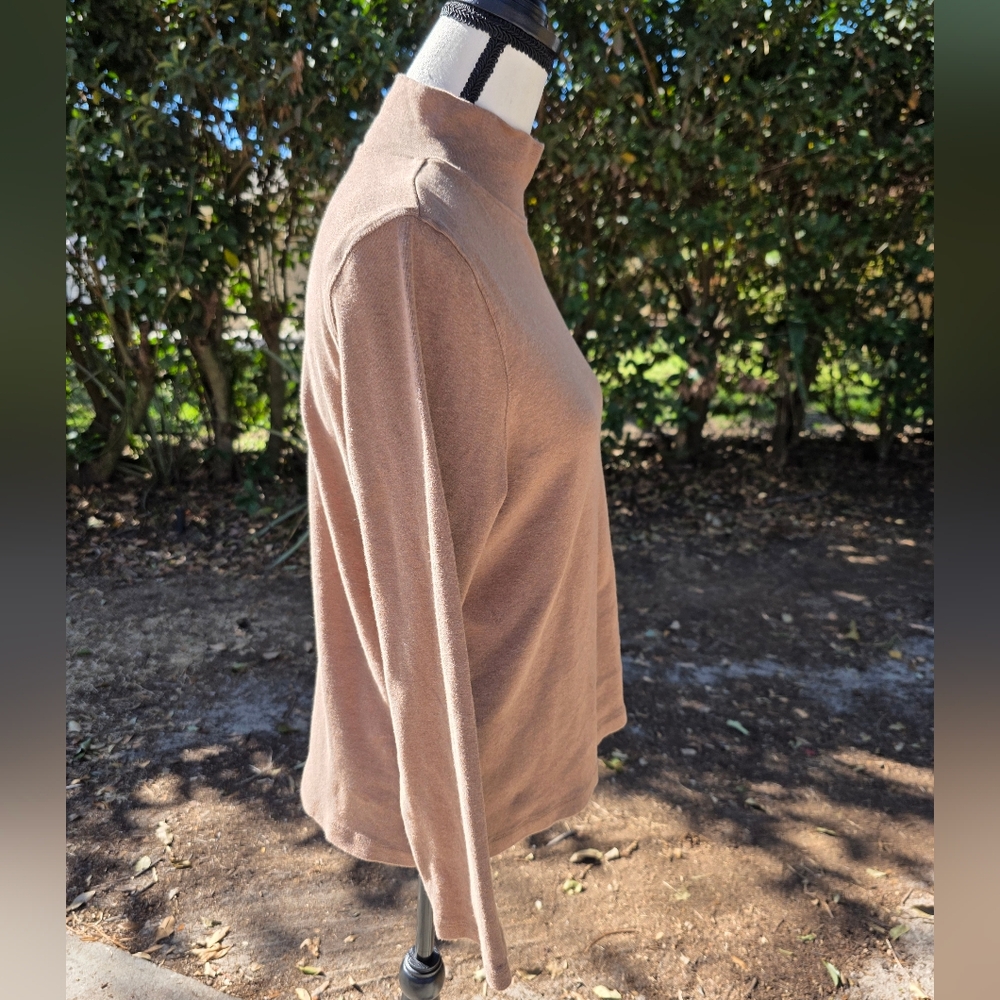 Pendleton Light Brown Mock Cotton Turtleneck Sz L… - image 2